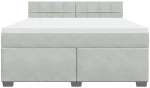 vidaXL Κρεβάτι Boxspring με Στρώμα Ανοιχτό Γκρι 180x200 εκ. Βελούδινο