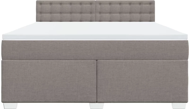 vidaXL Κρεβάτι Boxspring με Στρώμα Taupe 180x200 εκ. Υφασμάτινο
