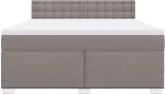 vidaXL Κρεβάτι Boxspring με Στρώμα Taupe 180x200 εκ. Υφασμάτινο