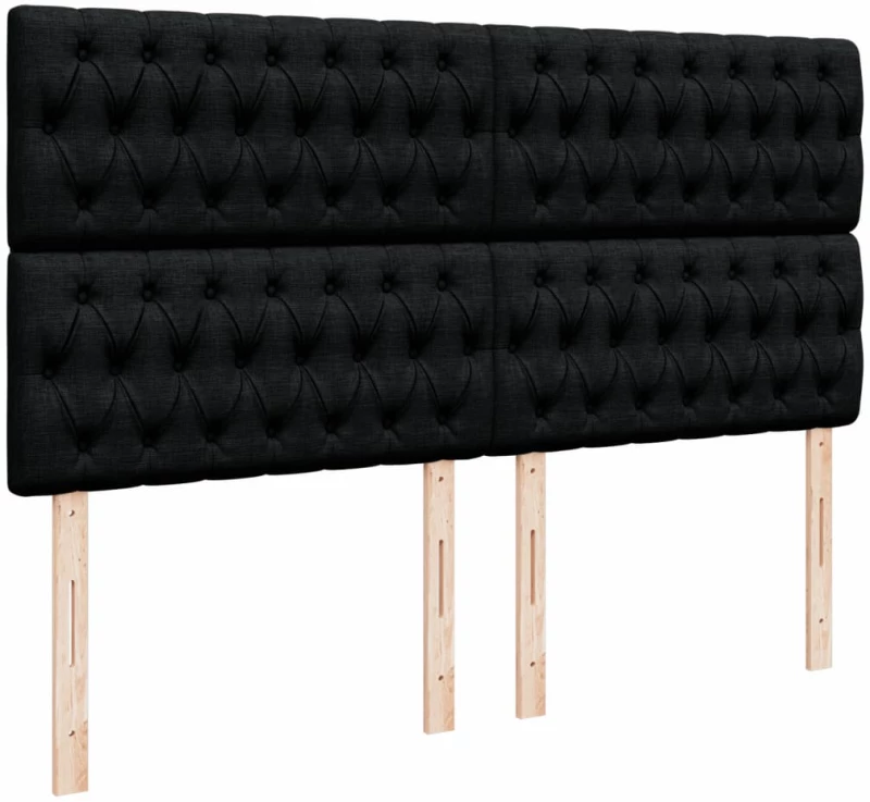 vidaXL Κρεβάτι Boxspring με Στρώμα Μαύρο 180x200 εκ. Υφασμάτινο