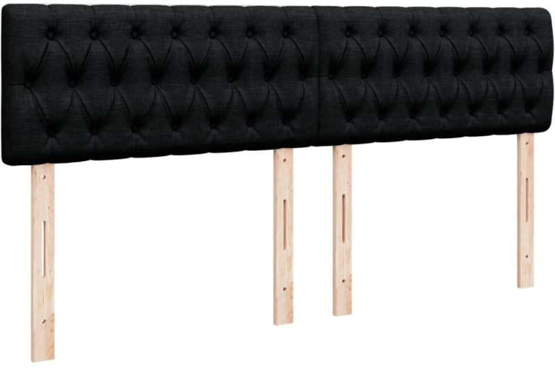vidaXL Κρεβάτι Boxspring με Στρώμα Μαύρο 180x200 εκ. Υφασμάτινο