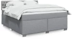 vidaXL Κρεβάτι Boxspring με Στρώμα Ανοιχτό Γκρι 180x200 εκ. Υφασμάτινο