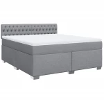 vidaXL Κρεβάτι Boxspring με Στρώμα Ανοιχτό Γκρι 180x200 εκ. Υφασμάτινο