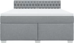 vidaXL Κρεβάτι Boxspring με Στρώμα Ανοιχτό Γκρι 180x200 εκ. Υφασμάτινο