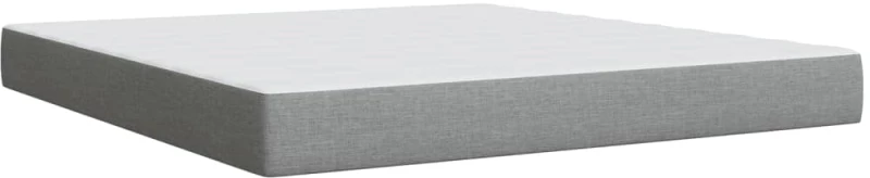 vidaXL Κρεβάτι Boxspring με Στρώμα Ανοιχτό Γκρι 180x200 εκ. Υφασμάτινο