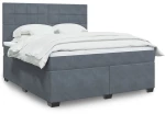 vidaXL Κρεβάτι Boxspring με Στρώμα Σκούρο Γκρι 180x200 εκ. Βελούδινο