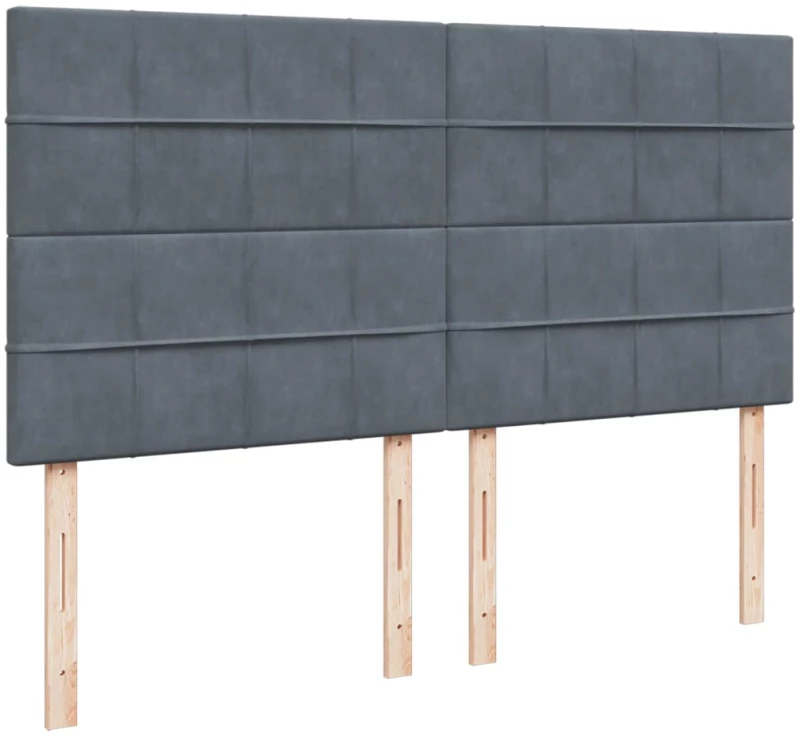 vidaXL Κρεβάτι Boxspring με Στρώμα Σκούρο Γκρι 180x200 εκ. Βελούδινο