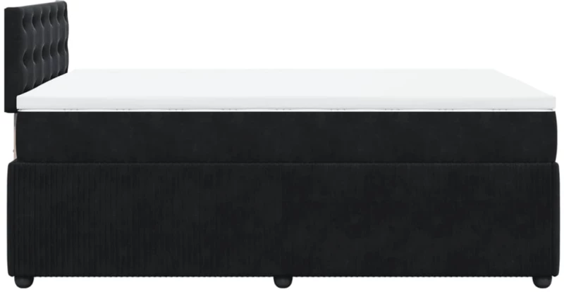 vidaXL Κρεβάτι Boxspring με Στρώμα Μαύρο 120x190 εκ. Βελούδινο