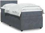 vidaXL Κρεβάτι Boxspring με Στρώμα Σκούρο Γκρι 90x200 εκ. Βελούδινο