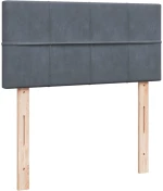 vidaXL Κρεβάτι Boxspring με Στρώμα Σκούρο Γκρι 90x200 εκ. Βελούδινο