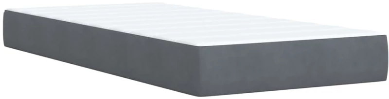vidaXL Κρεβάτι Boxspring με Στρώμα Σκούρο Γκρι 90x200 εκ. Βελούδινο