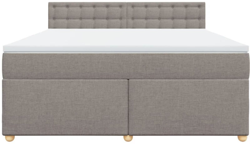 vidaXL Κρεβάτι Boxspring με Στρώμα Taupe 180x200 εκ. Υφασμάτινο