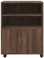 vidaXL Ντουλάπι Με Ροδάκια Καφέ Δρυς 60x48x81 εκ. Επεξεργασμένο Ξύλο
