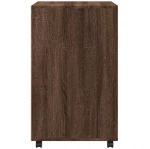 vidaXL Ντουλάπι Με Ροδάκια Καφέ Δρυς 60x48x81 εκ. Επεξεργασμένο Ξύλο