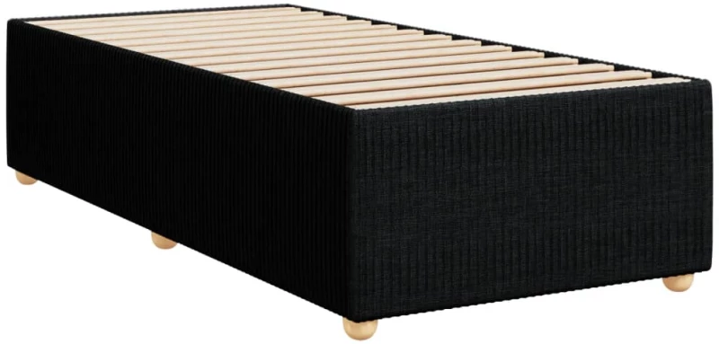 vidaXL Κρεβάτι Boxspring με Στρώμα Μαύρο 100 x 200 εκ. Υφασμάτινο