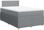 vidaXL Κρεβάτι Boxspring με Στρώμα Ανοιχτό Γκρι 120x200 εκ. Υφασμάτινο