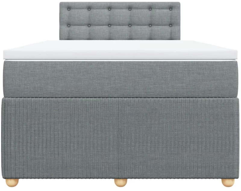 vidaXL Κρεβάτι Boxspring με Στρώμα Ανοιχτό Γκρι 120x200 εκ. Υφασμάτινο