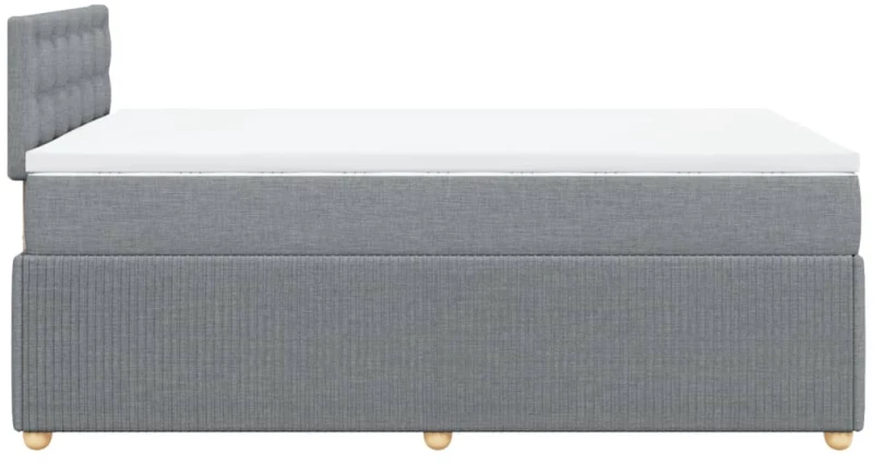 vidaXL Κρεβάτι Boxspring με Στρώμα Ανοιχτό Γκρι 120x200 εκ. Υφασμάτινο