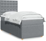 vidaXL Κρεβάτι Boxspring με Στρώμα Ανοιχτό Γκρι 80x200 εκ. Υφασμάτινο