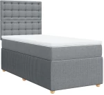 vidaXL Κρεβάτι Boxspring με Στρώμα Ανοιχτό Γκρι 80x200 εκ. Υφασμάτινο