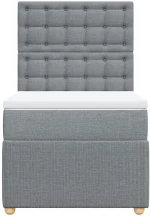 vidaXL Κρεβάτι Boxspring με Στρώμα Ανοιχτό Γκρι 80x200 εκ. Υφασμάτινο