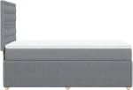 vidaXL Κρεβάτι Boxspring με Στρώμα Ανοιχτό Γκρι 80x200 εκ. Υφασμάτινο