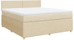 vidaXL Κρεβάτι Boxspring με Στρώμα Κρεμ 180x200 εκ. Υφασμάτινο