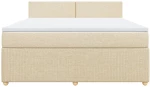 vidaXL Κρεβάτι Boxspring με Στρώμα Κρεμ 180x200 εκ. Υφασμάτινο