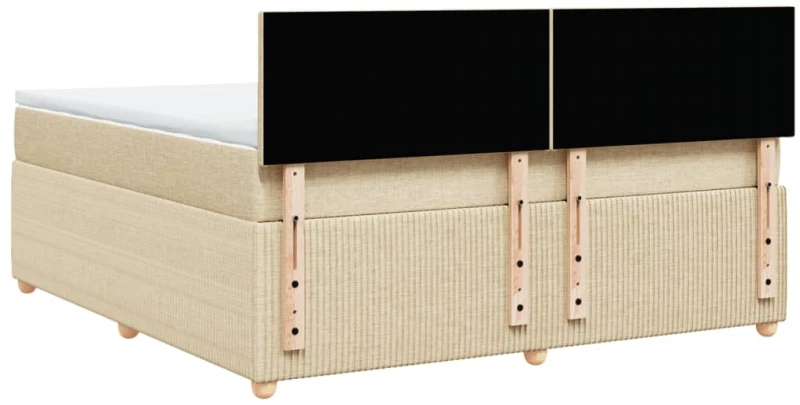 vidaXL Κρεβάτι Boxspring με Στρώμα Κρεμ 180x200 εκ. Υφασμάτινο