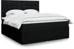 vidaXL Κρεβάτι Boxspring με Στρώμα Μαύρο 180x200 εκ. Υφασμάτινο