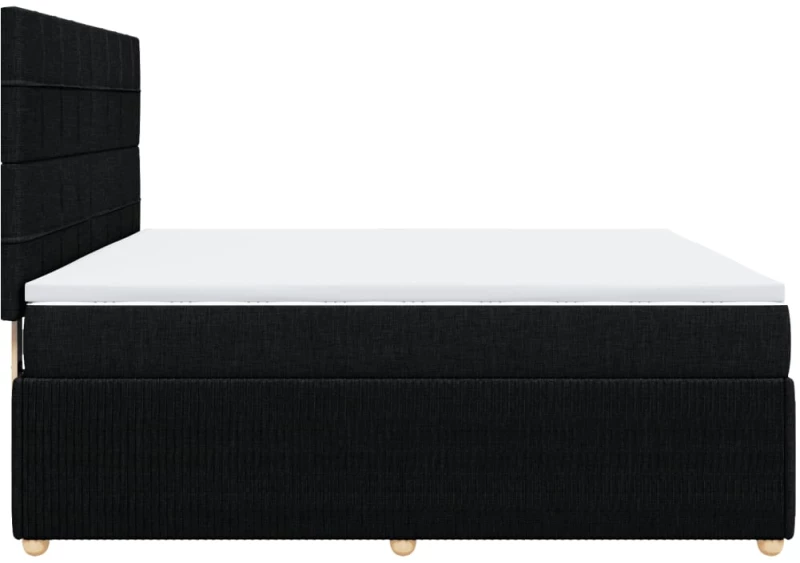 vidaXL Κρεβάτι Boxspring με Στρώμα Μαύρο 180x200 εκ. Υφασμάτινο