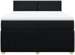 vidaXL Κρεβάτι Boxspring με Στρώμα Μαύρο 140x200 εκ. Υφασμάτινο