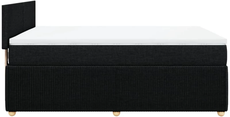vidaXL Κρεβάτι Boxspring με Στρώμα Μαύρο 140x200 εκ. Υφασμάτινο