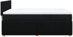 vidaXL Κρεβάτι Boxspring με Στρώμα Μαύρο 140x200 εκ. Υφασμάτινο