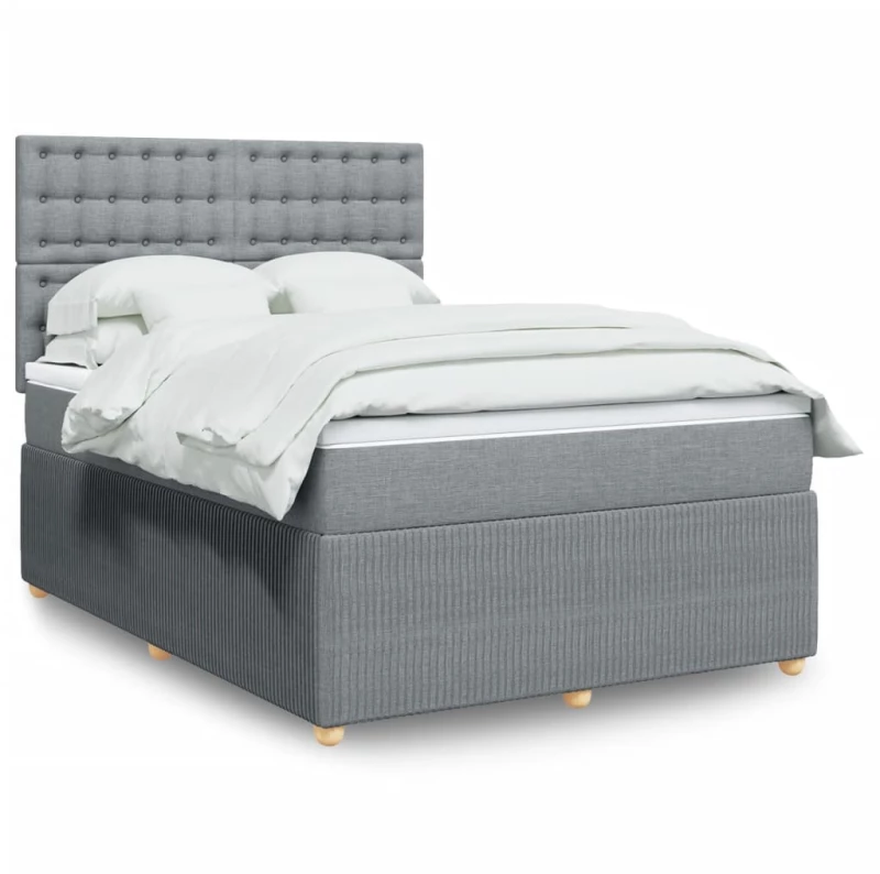 vidaXL Κρεβάτι Boxspring με Στρώμα Αν. Πράσινο 160x200εκ Υφασμάτινο