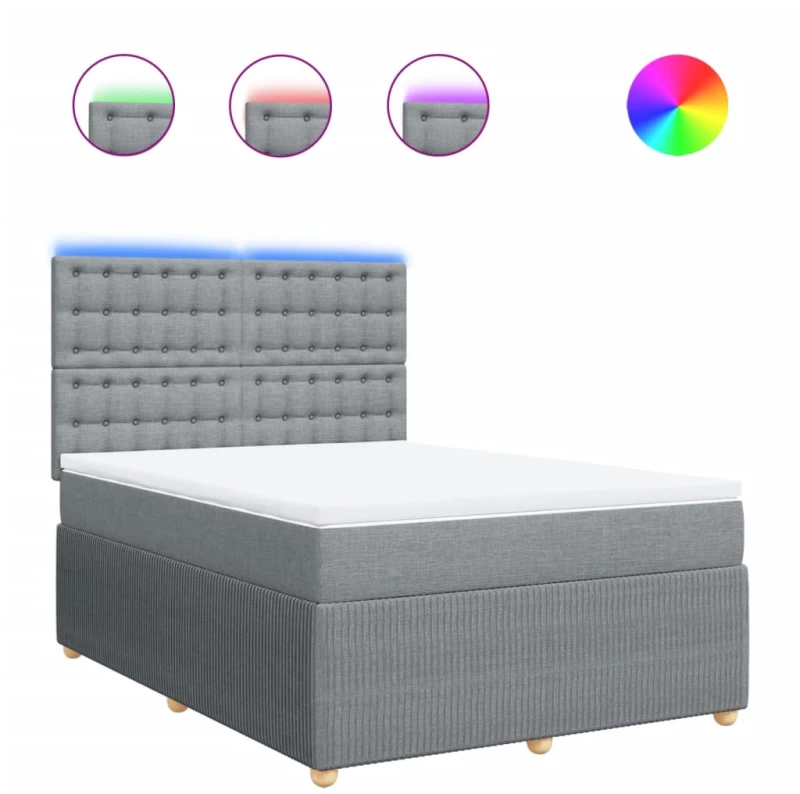 vidaXL Κρεβάτι Boxspring με Στρώμα Αν. Πράσινο 160x200εκ Υφασμάτινο