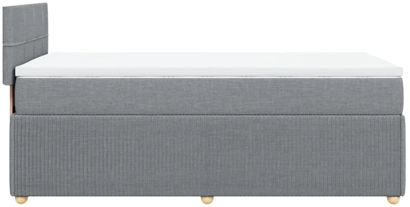 vidaXL Κρεβάτι Boxspring με Στρώμα Ανοιχτό Γκρι 100x200 εκ. Υφασμάτινο