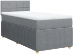vidaXL Κρεβάτι Boxspring με Στρώμα Ανοιχτό Γκρι 100x200 εκ. Υφασμάτινο