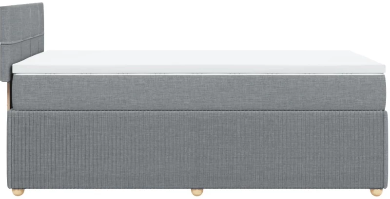 vidaXL Κρεβάτι Boxspring με Στρώμα Ανοιχτό Γκρι 100x200 εκ. Υφασμάτινο