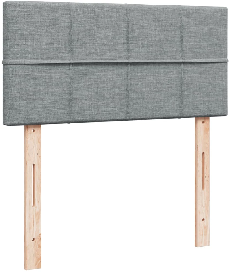 vidaXL Κρεβάτι Boxspring με Στρώμα Ανοιχτό Γκρι 100x200 εκ. Υφασμάτινο