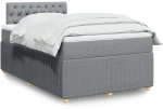 vidaXL Κρεβάτι Boxspring με Στρώμα Ανοιχτό Γκρι 120x200 εκ. Υφασμάτινο