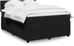 vidaXL Κρεβάτι Boxspring με Στρώμα Μαύρο 140x190 εκ. Βελούδινο