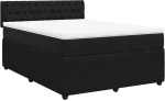 vidaXL Κρεβάτι Boxspring με Στρώμα Μαύρο 140x190 εκ. Βελούδινο