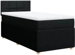 vidaXL Κρεβάτι Boxspring με Στρώμα Μαύρο 80 x 200 εκ. Υφασμάτινο