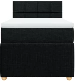 vidaXL Κρεβάτι Boxspring με Στρώμα Μαύρο 80 x 200 εκ. Υφασμάτινο