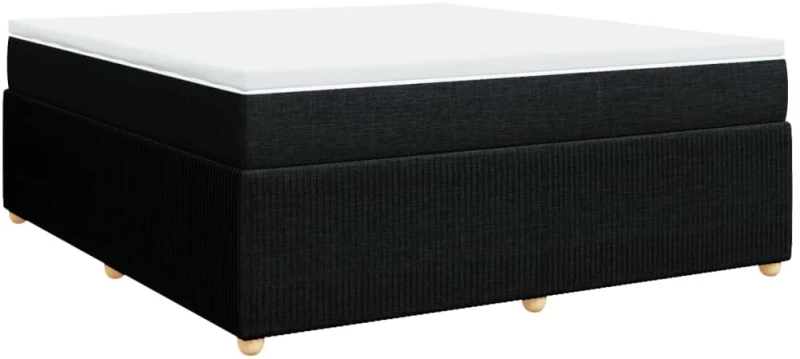 vidaXL Κρεβάτι Boxspring με Στρώμα Μαύρο 180x200 εκ. Υφασμάτινο