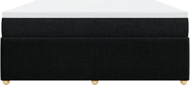 vidaXL Κρεβάτι Boxspring με Στρώμα Μαύρο 180x200 εκ. Υφασμάτινο