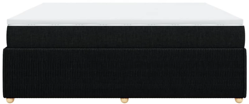 vidaXL Κρεβάτι Boxspring με Στρώμα Μαύρο 180x200 εκ. Υφασμάτινο