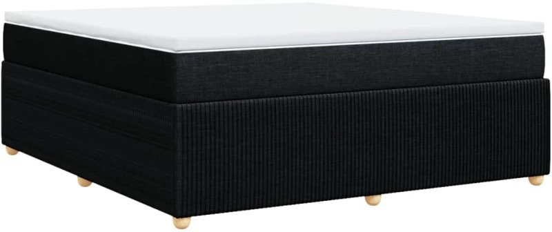 vidaXL Κρεβάτι Boxspring με Στρώμα Μαύρο 180x200 εκ. Υφασμάτινο