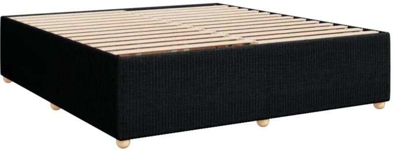 vidaXL Κρεβάτι Boxspring με Στρώμα Μαύρο 180x200 εκ. Υφασμάτινο